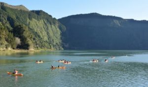 Sete Cidades lake kayaking Azores